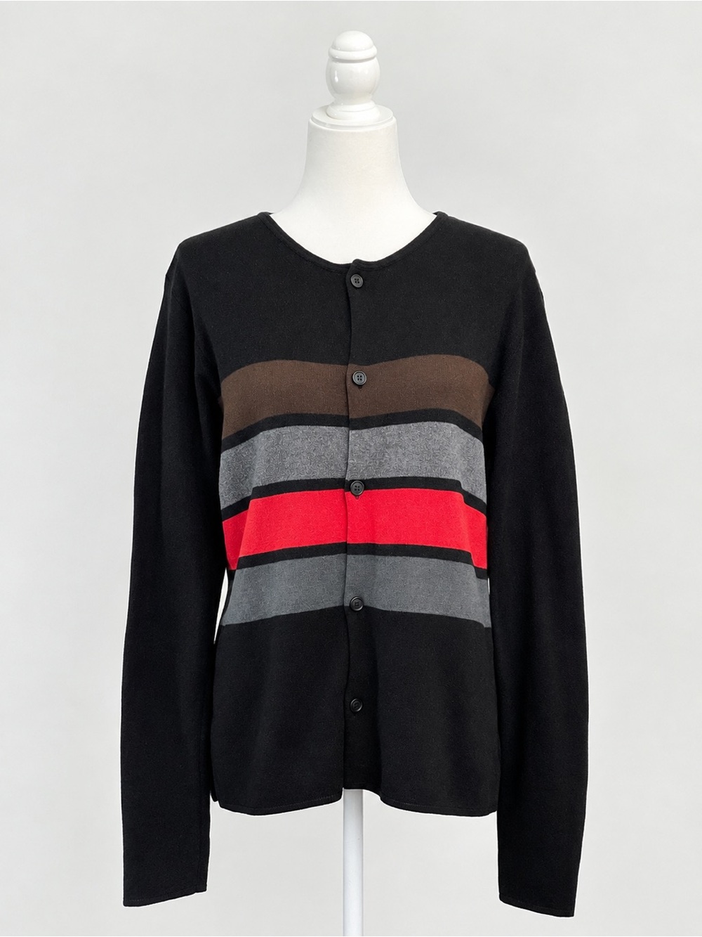Vintage Joan Vass USA Cotton Striped Button Cardigan Women’s Sweater USA Sz 3 L